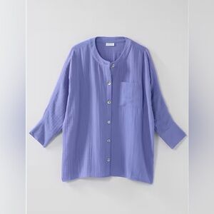 J. Jill Pure Jill Double-Cloth High-Low Top in Purple Agate XL NWT